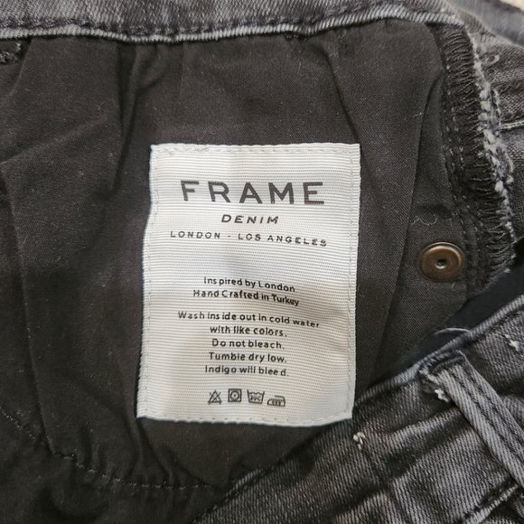 Frame Denim Black Le High Straight Fit Ankle Pants Jeans Size 27 - Picture 10 of 10